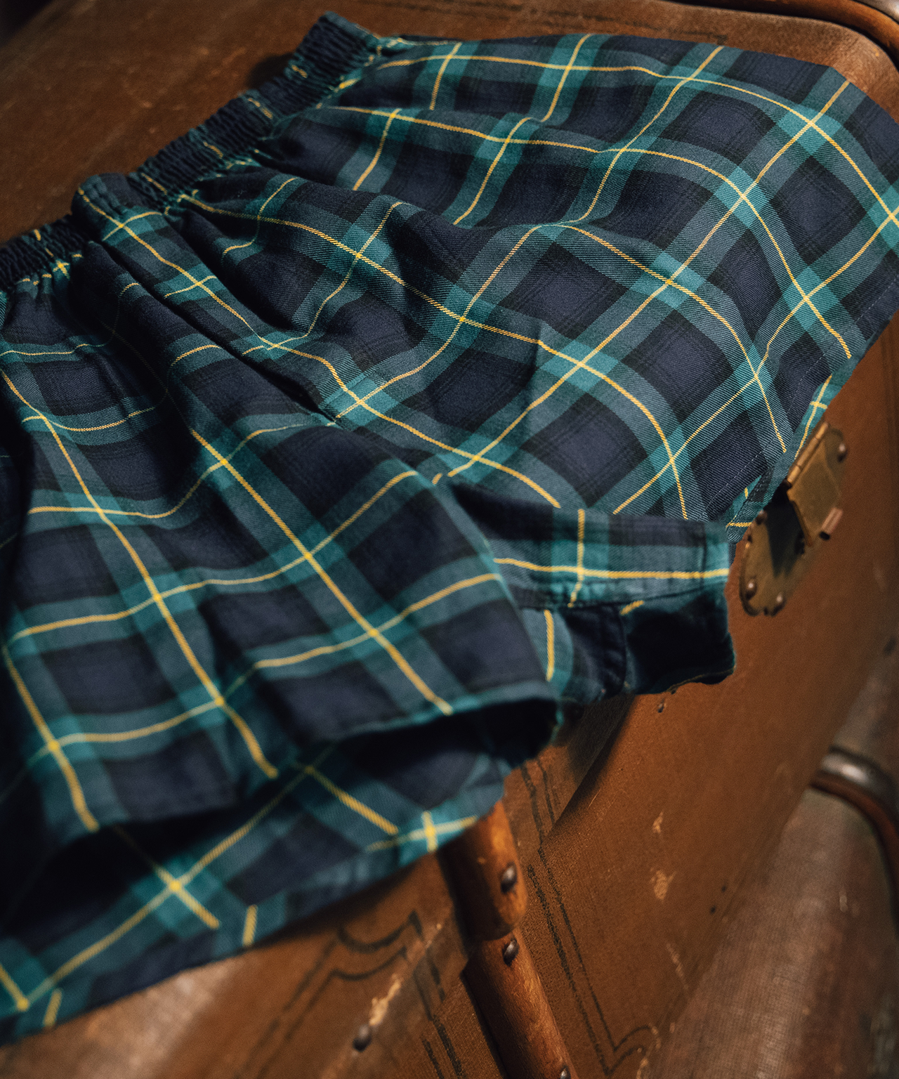 Boxershort katoen 90 Years | Groen Navy Tartan