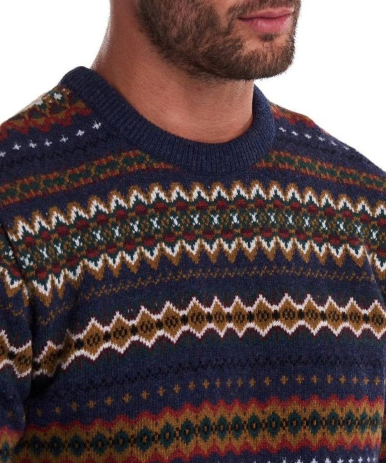 Pull Fairisle Ronde Hals | Navy Stripe