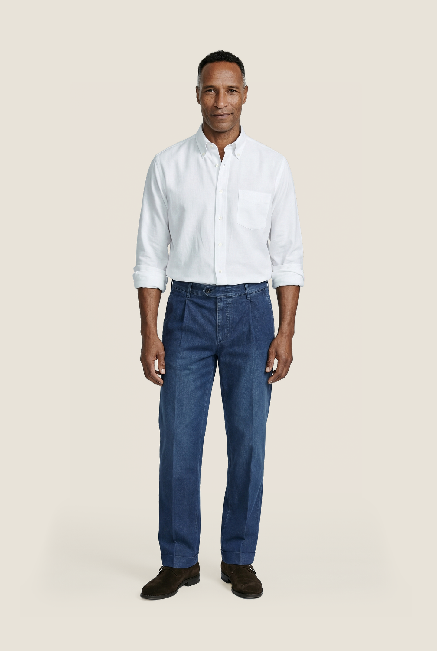Shirt linen long sleeves | White