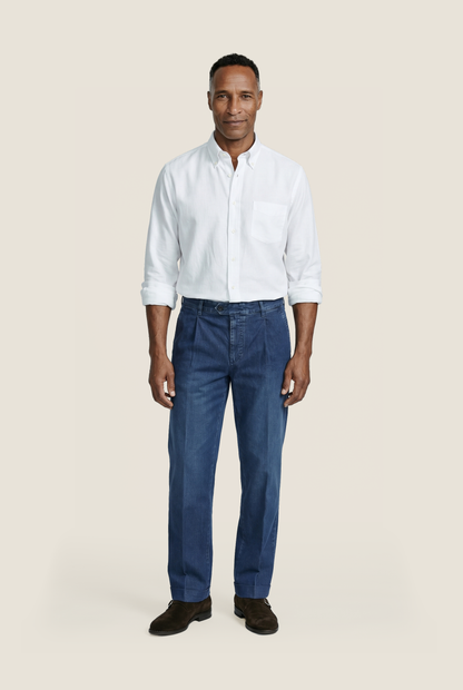 Shirt linen long sleeves | White