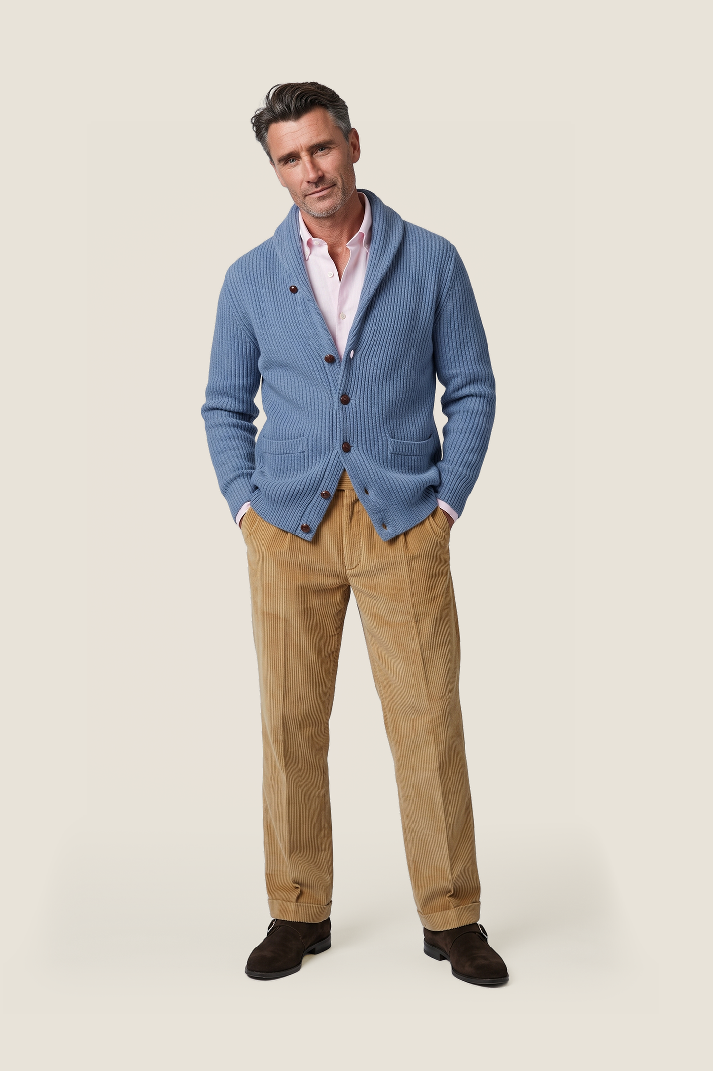 William Lockie Cardigan mit Knopfleiste und Schalkragen | Jeans