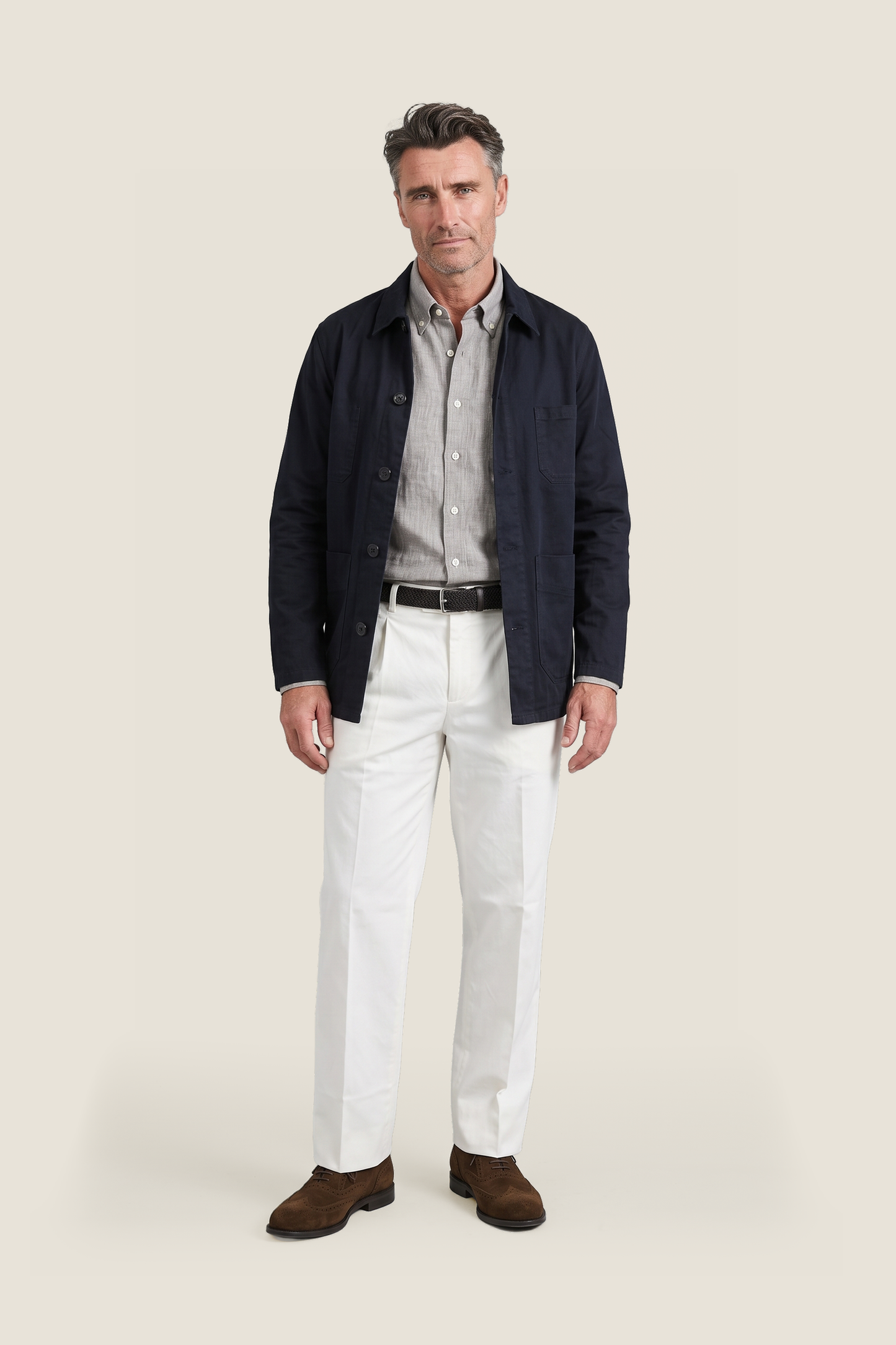 Saint James Sirocco Overshirt | Navy Blue