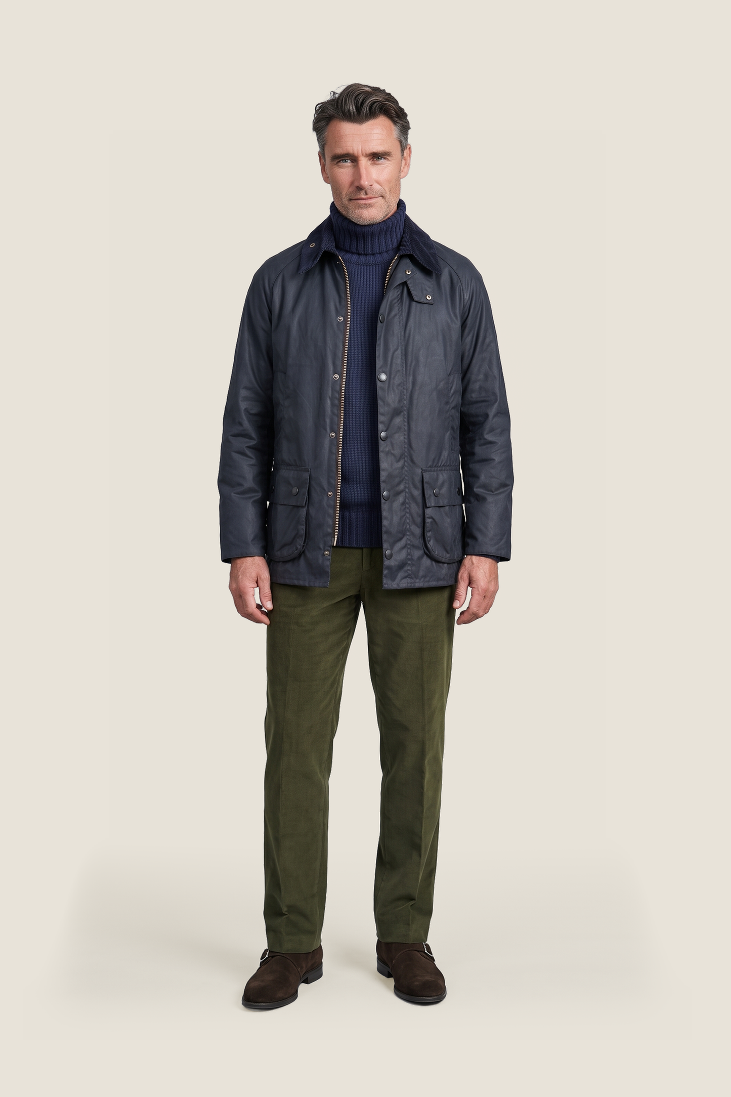 Gewachste Jacke Beaufort | Marineblau