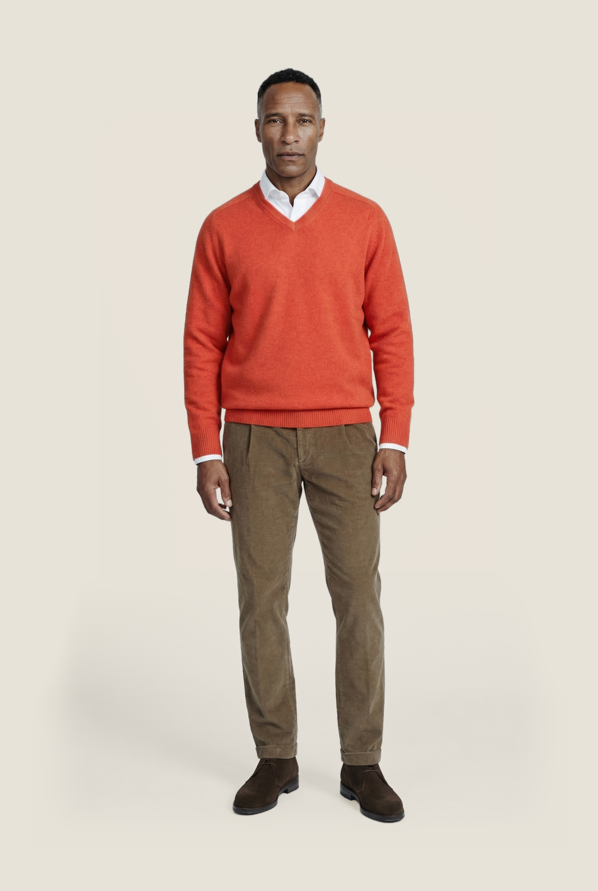 Classic Lambswool v-neck sweater | Red