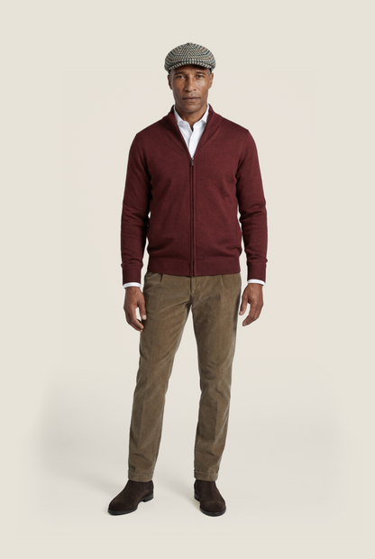 Merino Zip Vest | Red