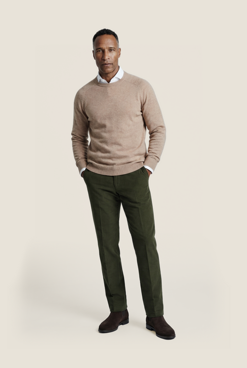 Pullover Lamswol ronde hals | Bruin