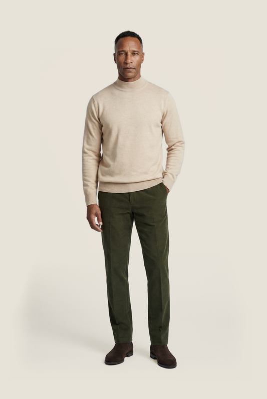 Schildkrötenpullover aus Merinowolle | Beige