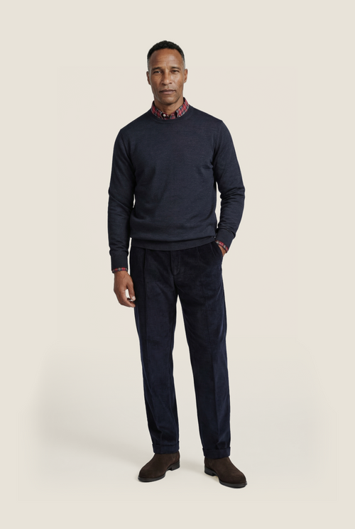 Pullover Merino wol ronde hals | Blauwgrijs