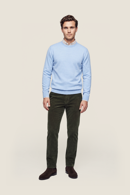 Pullover Merino wol ronde hals | Licht Blauw