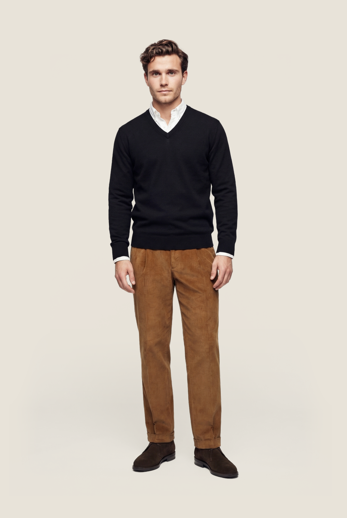 Merino V-Hals Pullover | Navy