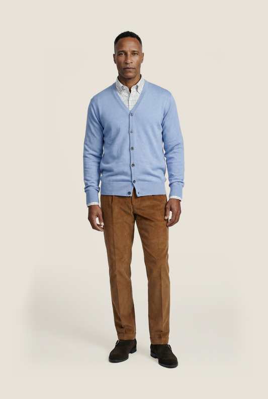 Button Vest fine Merino wool | Light Blue