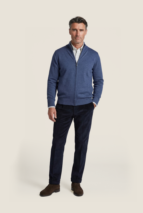 Merino Ritsvest | Blauw