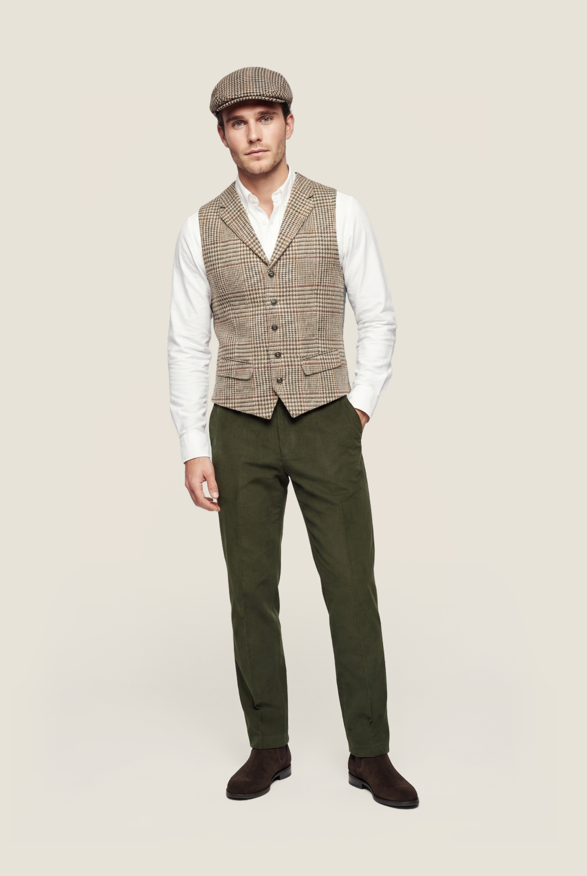 Harris Tweed Gilet | Brown