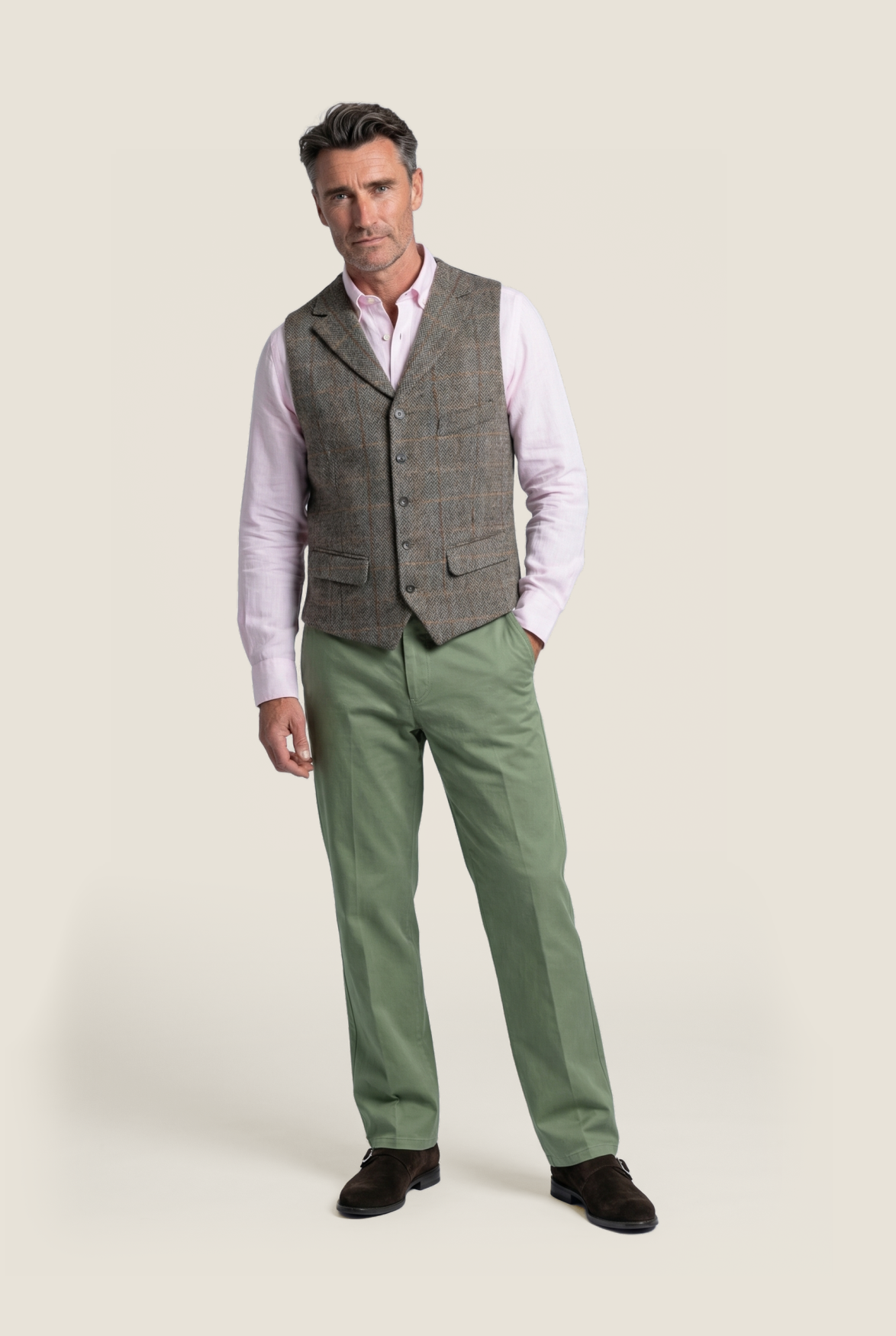 Harris Tweed Gilet | Green